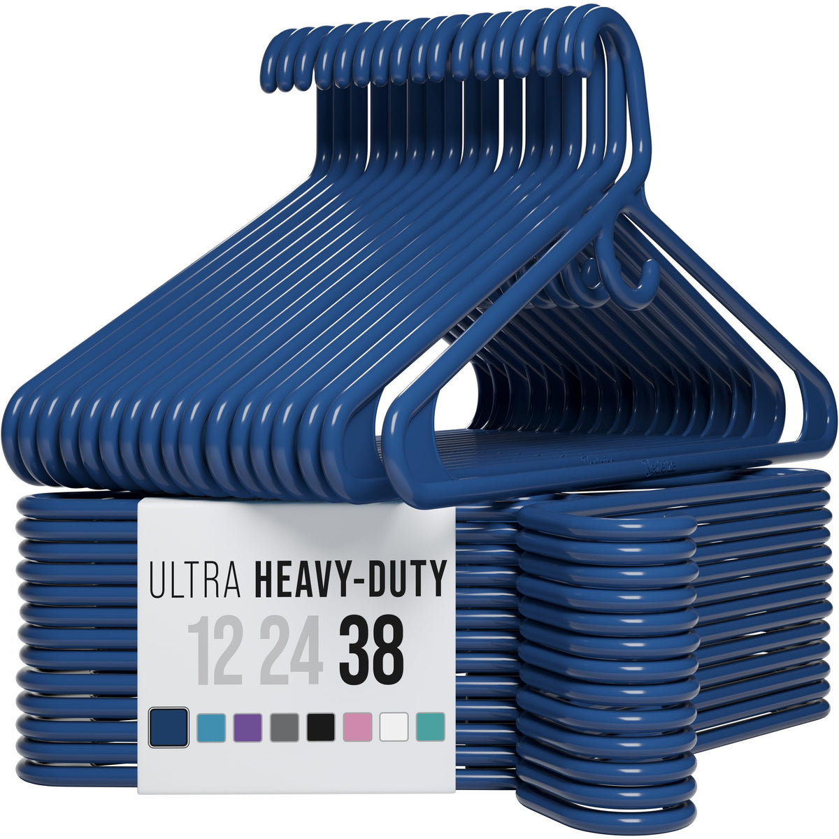 NEATERIZE Thick Heavy Duty Hangers - White Plastic Clothes Hangers 12 Pack - Great for Coat Hanger, Jackets Jeans & Suit Hanger for Closet - New Apartment Essentials Percheros Ganchos para Colgar Ropa