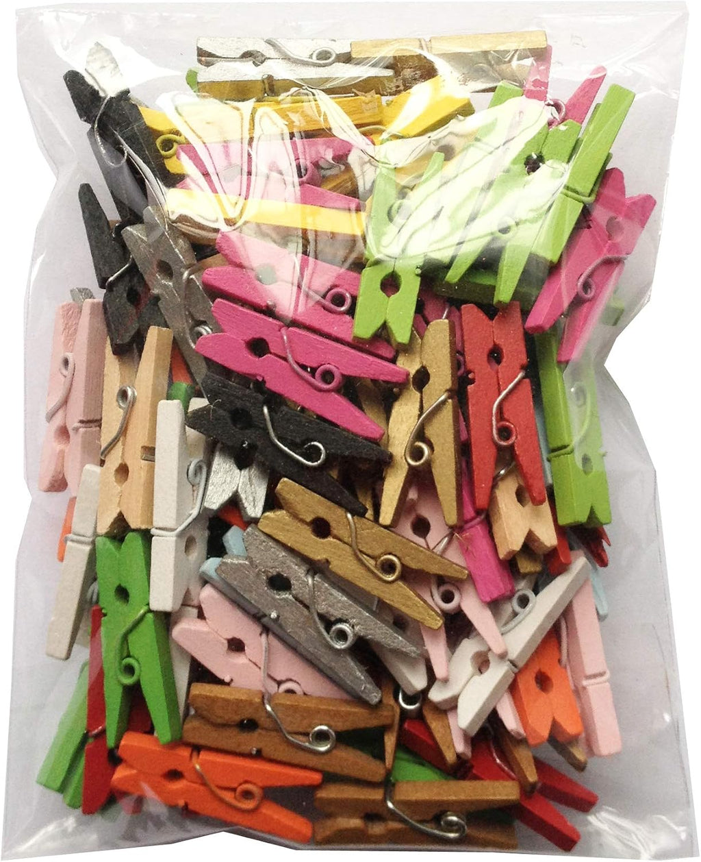 LWR CRAFTS Wooden Mini Clothespins 15 Colors 100 Per Pack 1" 2.5cm (All)
