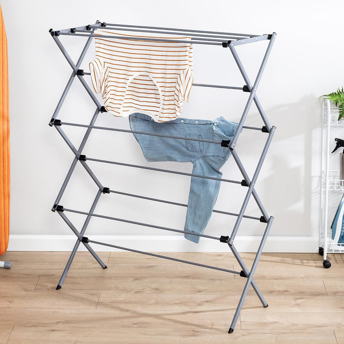 Honey-Can-Do Oversized Collapsible Clothes Drying Rack, 35", 50 lb, Grey
