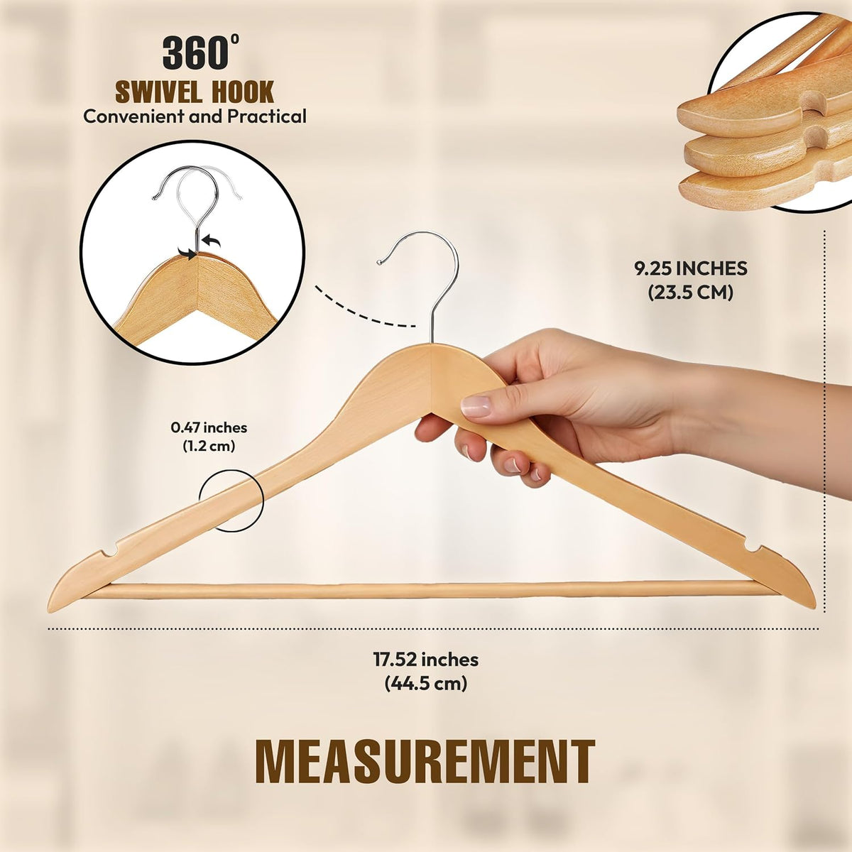 Utopia Home Wooden Hangers 30 Pack – Slim Suit Hangers Natural