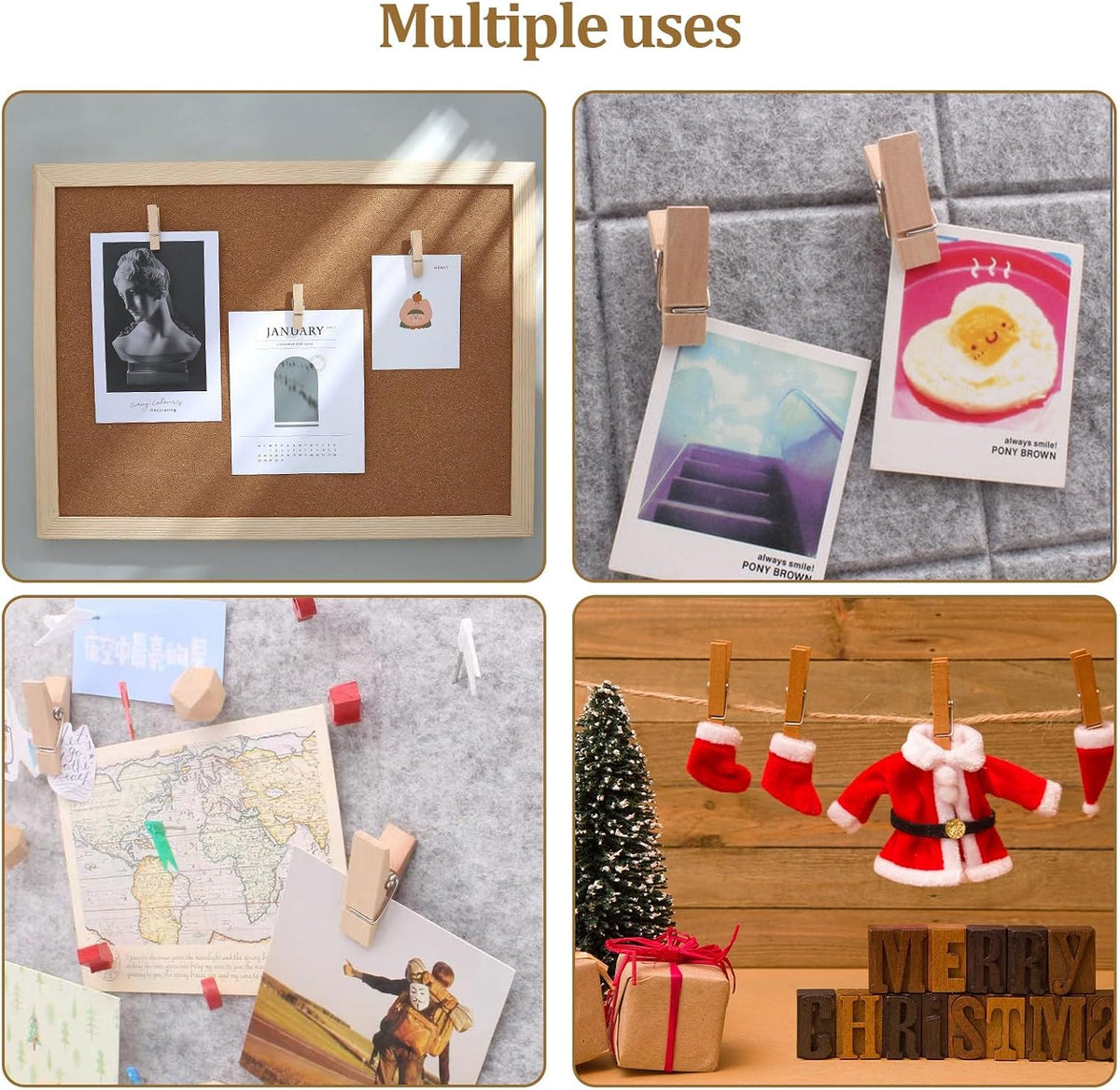 1.35 Inch Mini Clothes Pins for Photo,100 pcs Natural Wooden Small Clothes pins,Mini Photo Clips Ideal for Crafts, Decorations and DIY Project