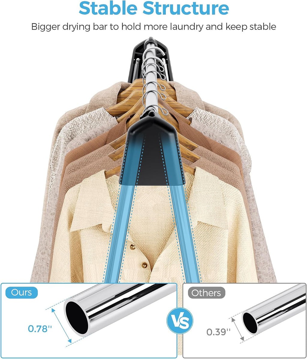 APEXCHASER Clothes Drying Rack Foldable, Portable Clothes Airer, 48" H