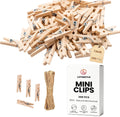 Mini Clothespins 200 Pcs, 1" Wooden Clothespins with 11FT Jute Twine