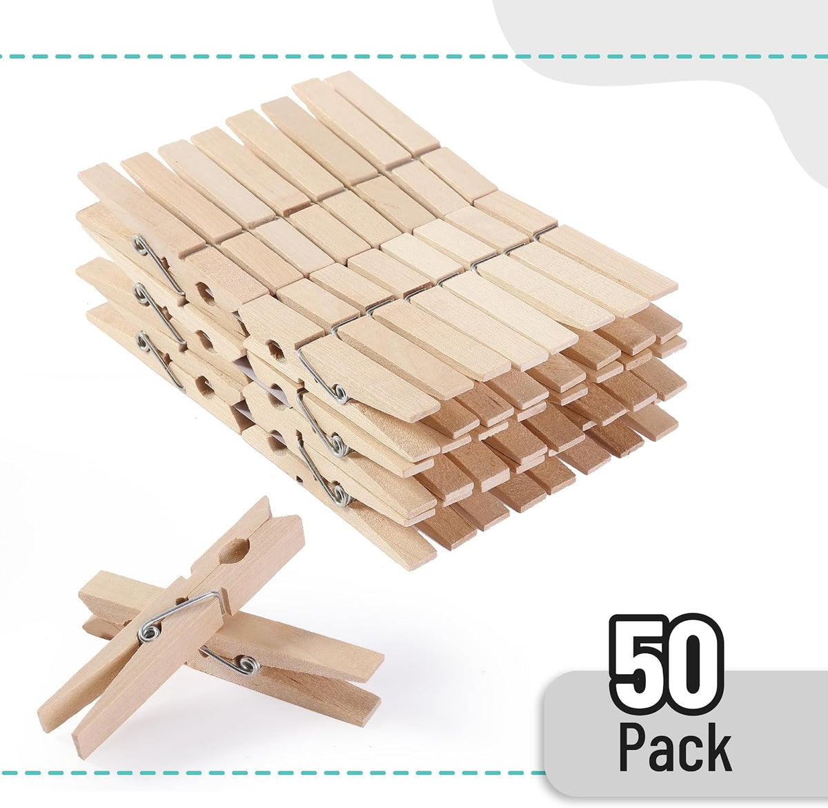 Mr. Pen- Large Wooden Clothes Pins, 2.9 Inch, 50 Pack