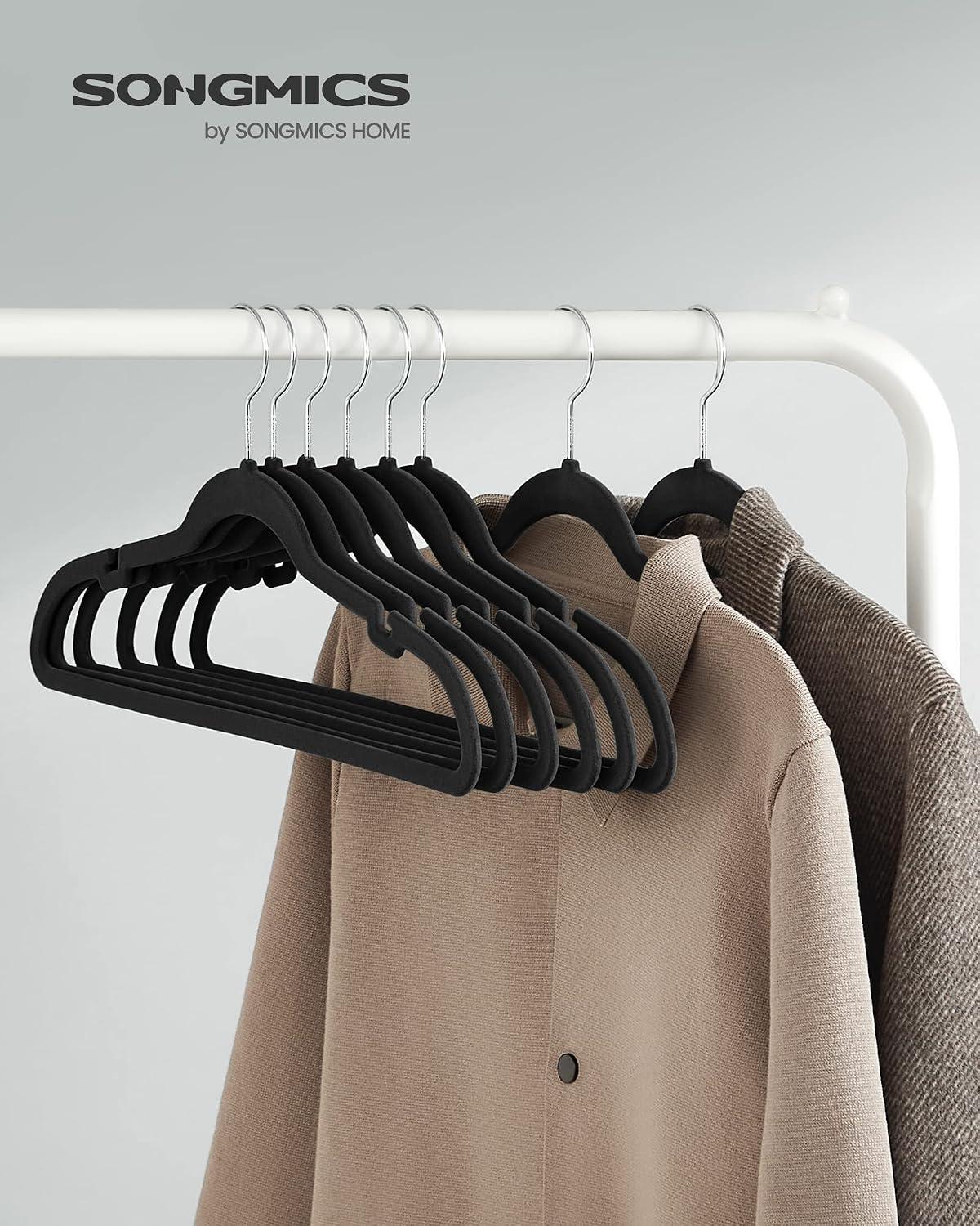 SONGMICS Velvet Hangers 50 Pack, Non-Slip Clothes Hangers, Space-Saving
