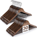 TOPIA HANGER Wooden Hangers 30 Pack, Wood Clothes Hanger Natural