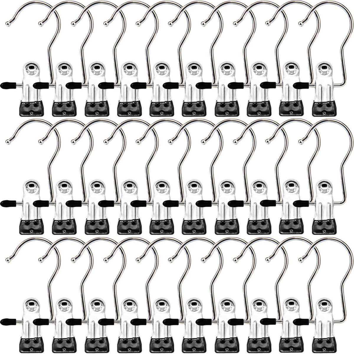 Laundry Hooks Hanging Clips Clothes Pins Closet Hanger Organizer Clamps Socks Towel Clips Heavy Duty Clothespins Bulk Hanger Clips for Closet Travel Pants Socks Handbags, 30 Pack