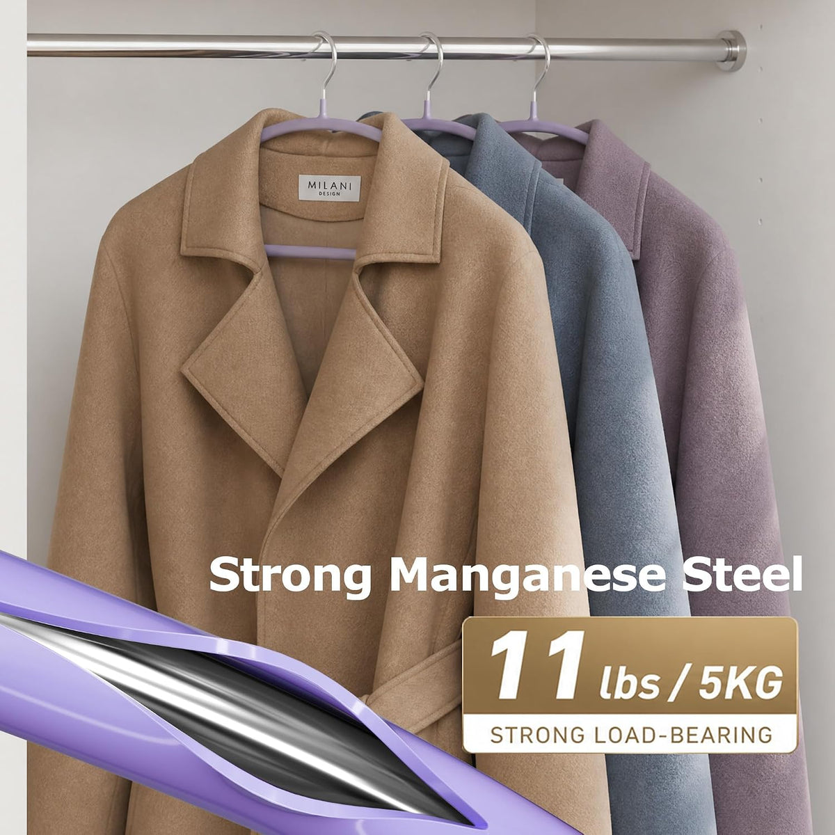 CTIME Non-Slip Metal Hangers 28 Pack, Thick Colorful Clothes Hanger