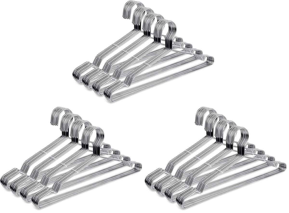 Fayleeko Wire Coat Hangers 40 Pack Strong Heavy Duty Stainless Steel Metal Ultra Thin Space Saving Clothes Hangers 16.5 Inch