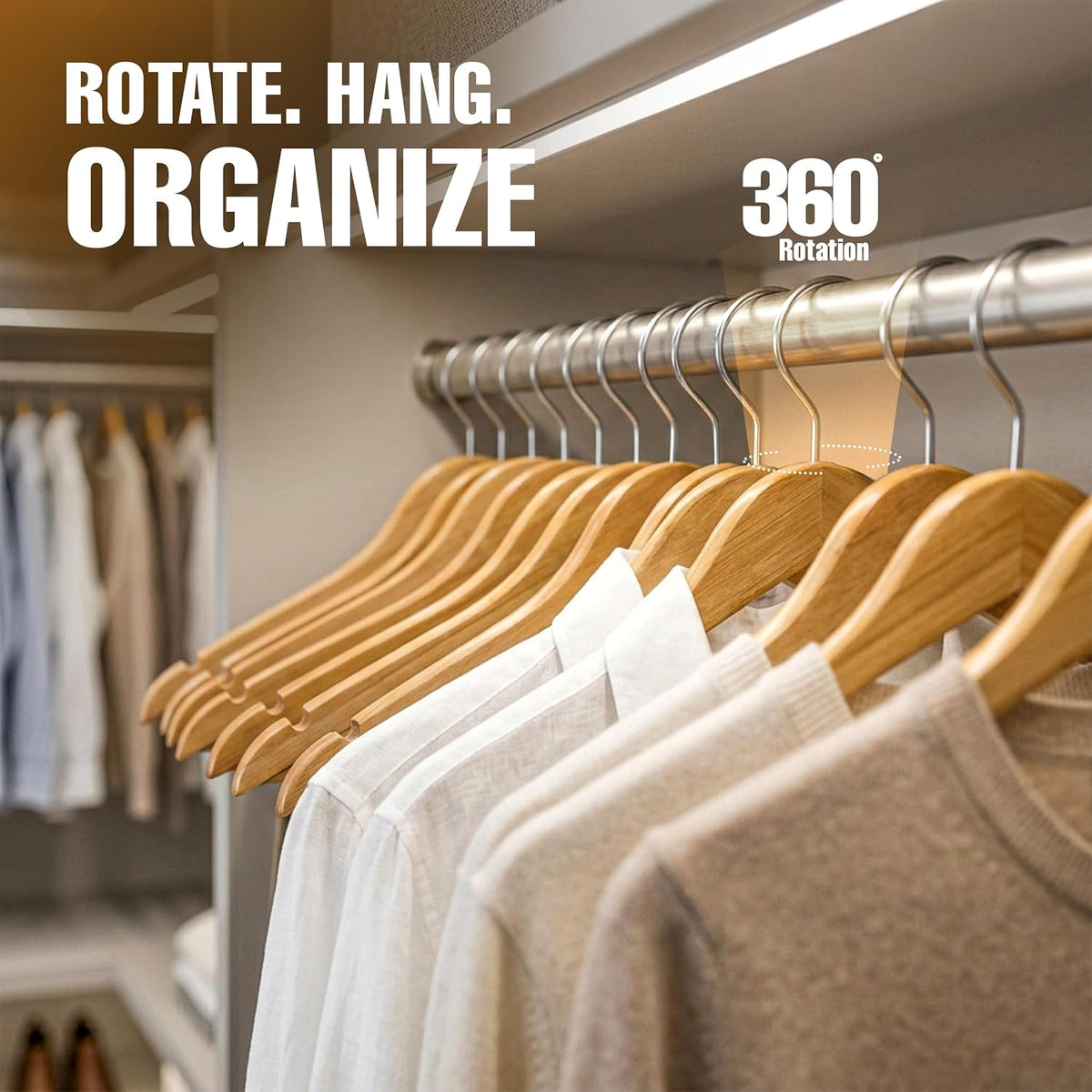 Utopia Home Wooden Hangers 30 Pack – Slim Suit Hangers Natural