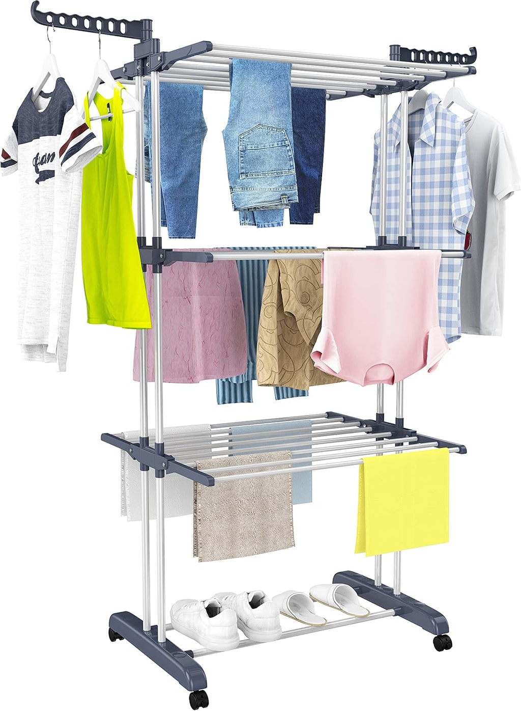 HOMIDEC Clothes Drying Rack, 4-Tier(67.7" H) Foldable Drying Rack Clothing