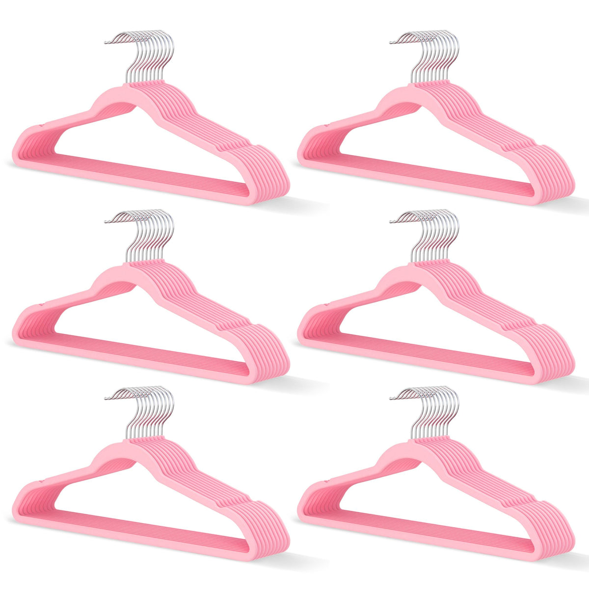 Black Velvet Hangers 60 Pack, Slim Space Saving Suit Hangers for Closet Organizer, Rotating Silver Hook, Non Slip Clothes Felt Hanger Heavy Duty for Coat,Shirt, Pants, Camisole, Dress