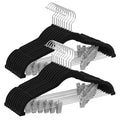 SONGMICS 30 Pack Pants Hangers, Velvet Hangers with Adjustable Clips