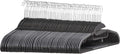 Amazon Basics Non-slip Heavy Duty Space Saving Plastic Hangers with Rubber and Horizontal Bar, Lightweight, Gray, Pack of 50