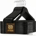 Zober Wooden Hangers 20 Pack, Heavy Duty Clothes Hangers, Non Slip, Natural