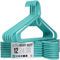 NEATERIZE Thick Heavy Duty Hangers - White Plastic Clothes Hangers 24 Pack - Great for Coat Hanger, Jackets Jeans & Suit Hanger for Closet - New Apartment Essentials Percheros Ganchos para Colgar Ropa