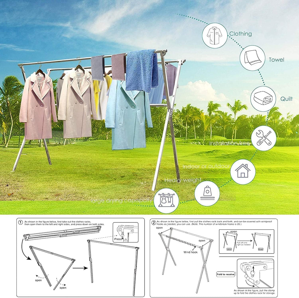 AZK Clothes Drying Rack Foldable Portable Design