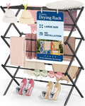 APEXCHASER Oversize 3-Tier Clothes Drying Rack, No Install, White