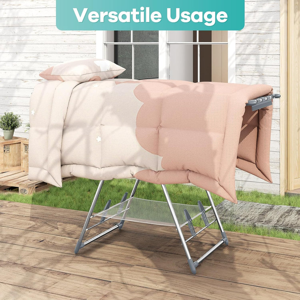 APEXCHASER Clothes Drying Rack with High Hanger, 3-Level Drying Racks