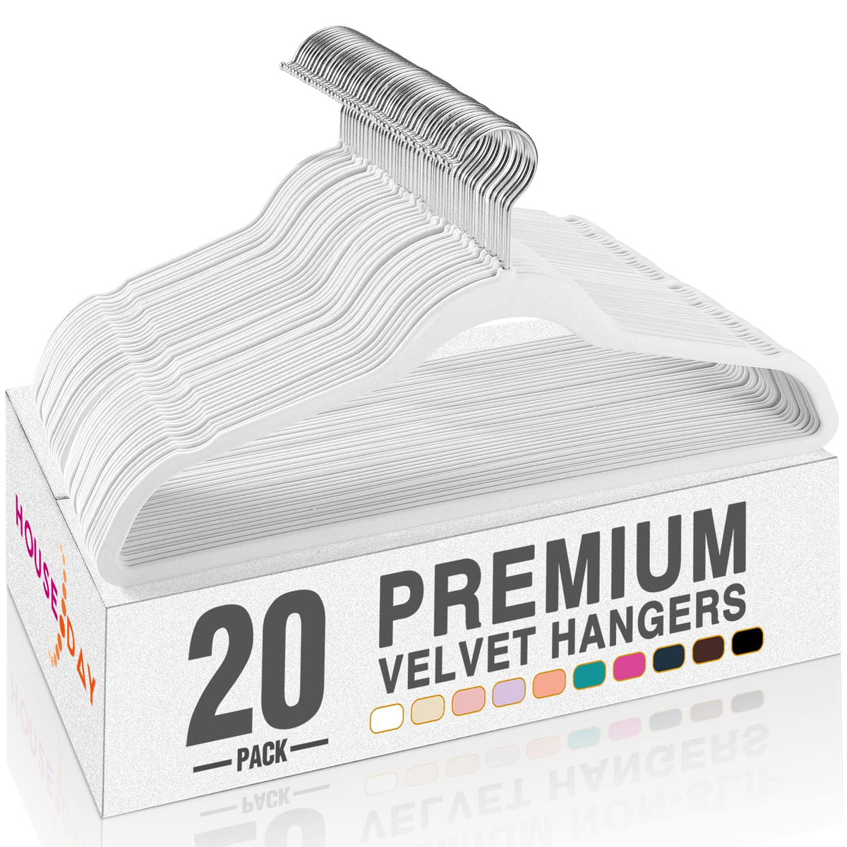 HOUSE DAY Black Velvet Hangers 60 Pack, Premium Non Slip Clothes Hangers