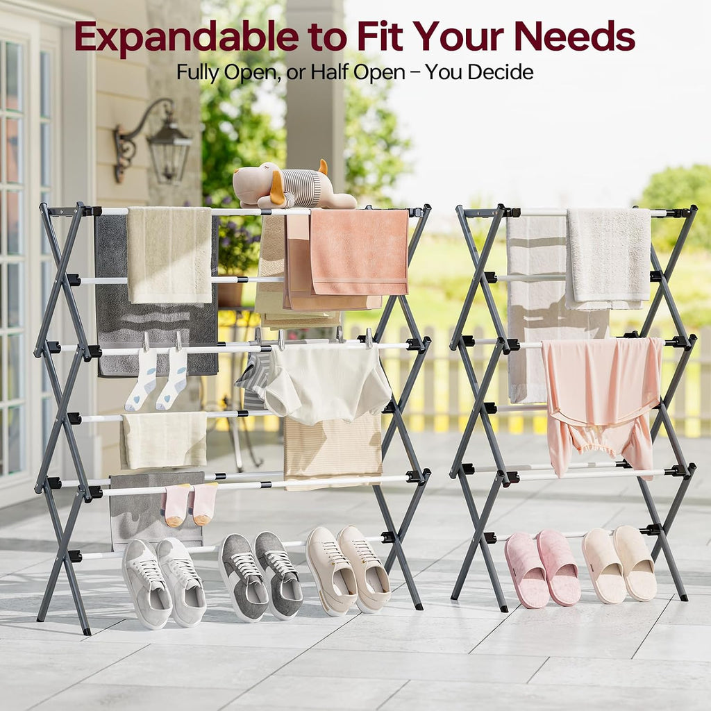 APEXCHASER Large Clothes Drying Rack, 14.57" D × 44.88" H