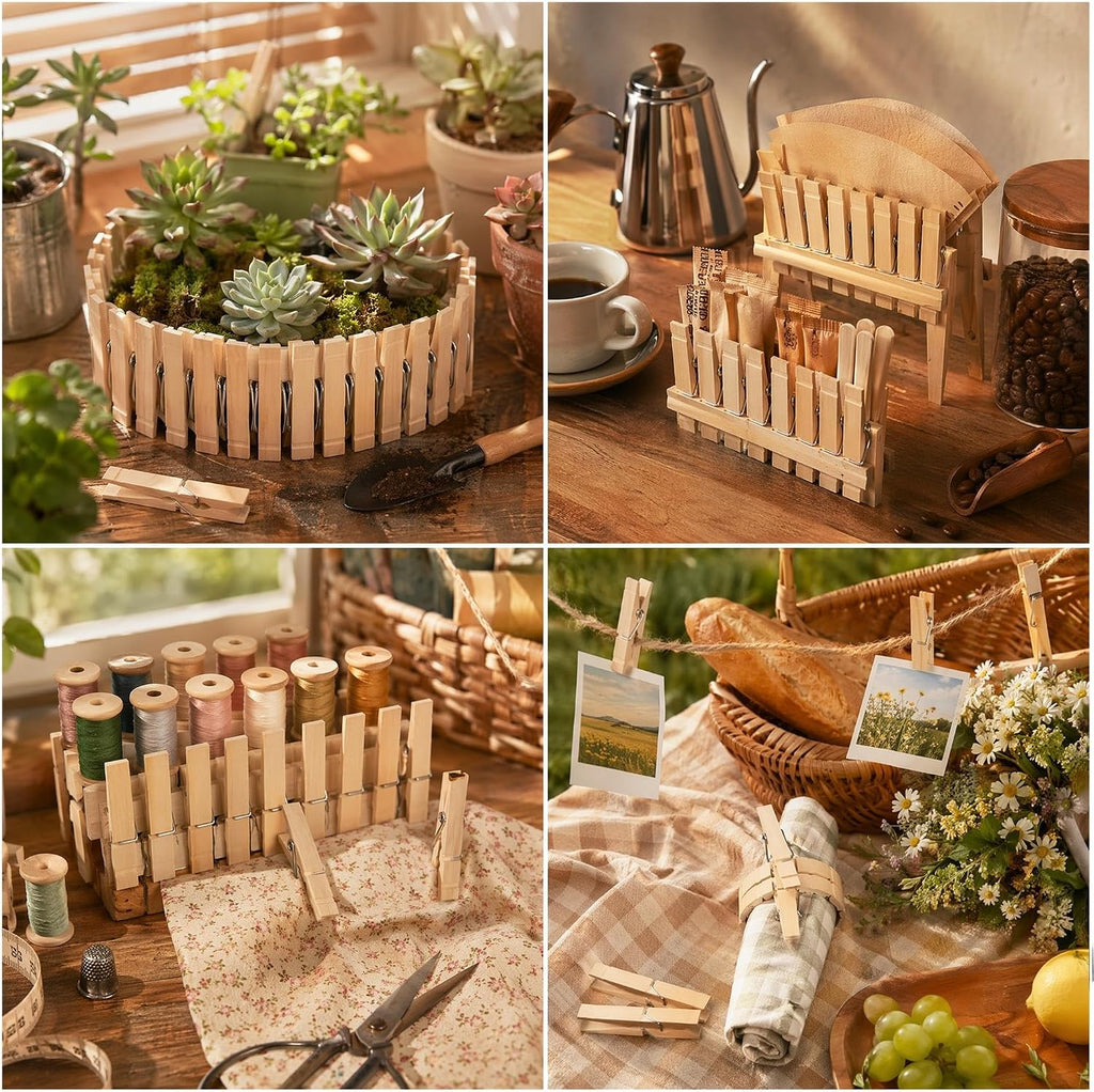 Clothes Pins Wooden Large Clothespin for Laundry 3.5 inch【100 Pack】