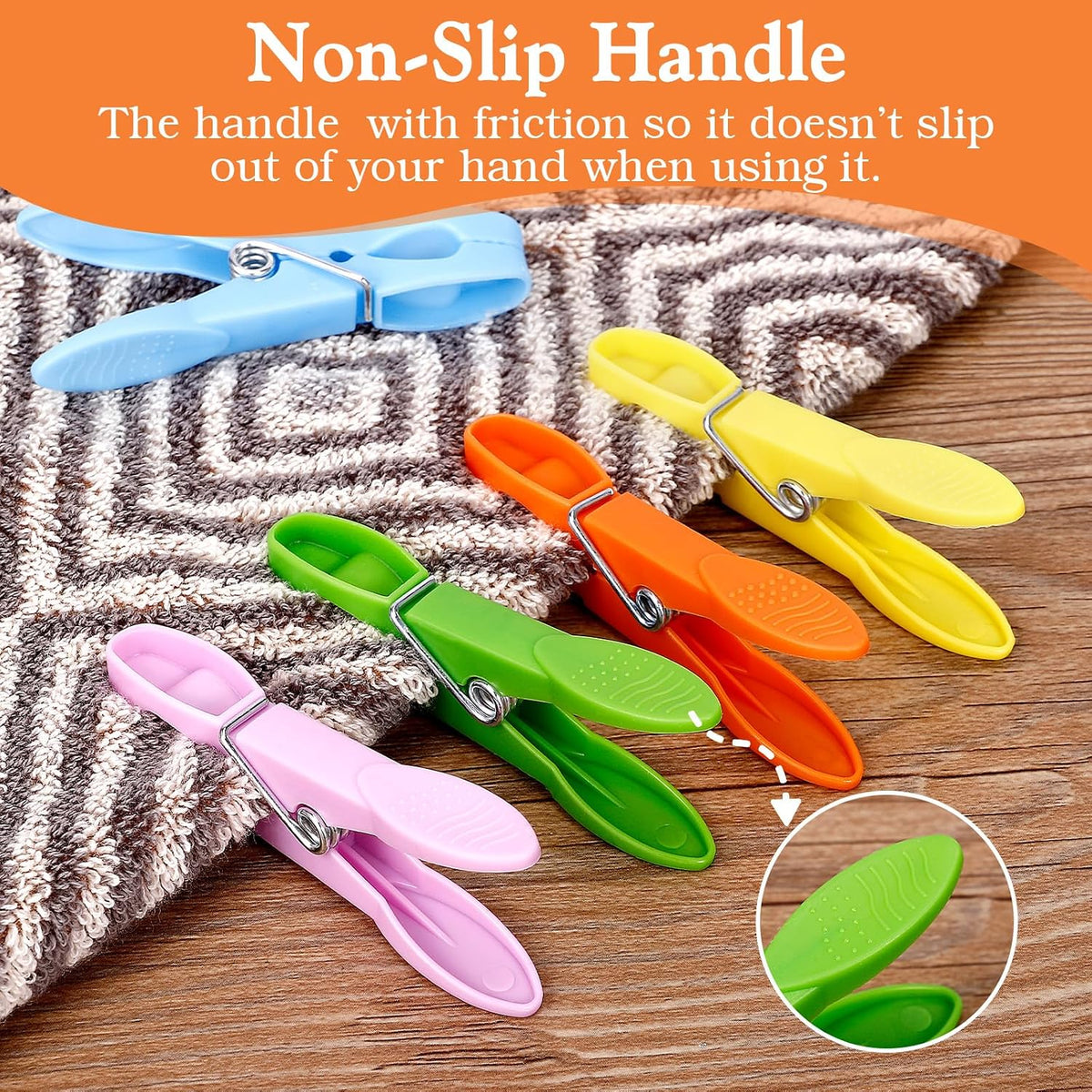 Senbowe 48 Pack Colorful Plastic Clothespins,Heavy Duty Clothes Pins Clips with Springs,Non-Slip Clips for Hanging Clothes,Towels,Crafts,Picture Clips Food Package Clips,Air-Drying Clothing Pin Set