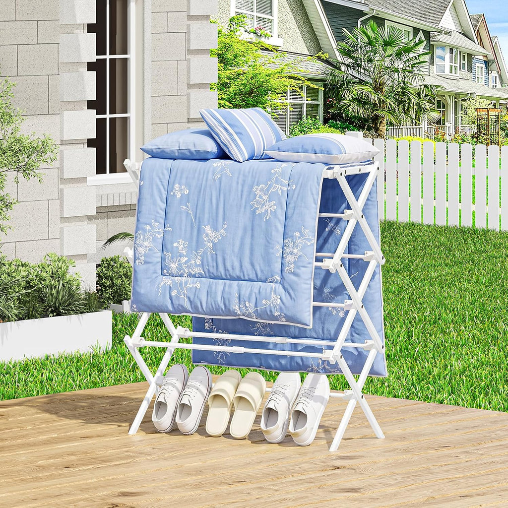 Simple Trending Drying Rack Clothing, 3-Tier Clothes Drying Rack, White