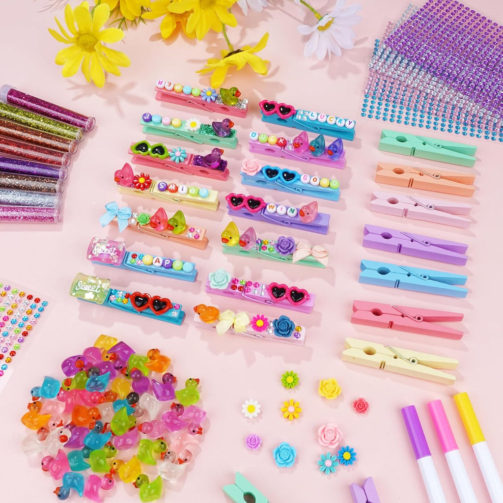 Fayoo 100 Set DIY Wooden Cheer Pins Kit, Spirit Clips for Backpack